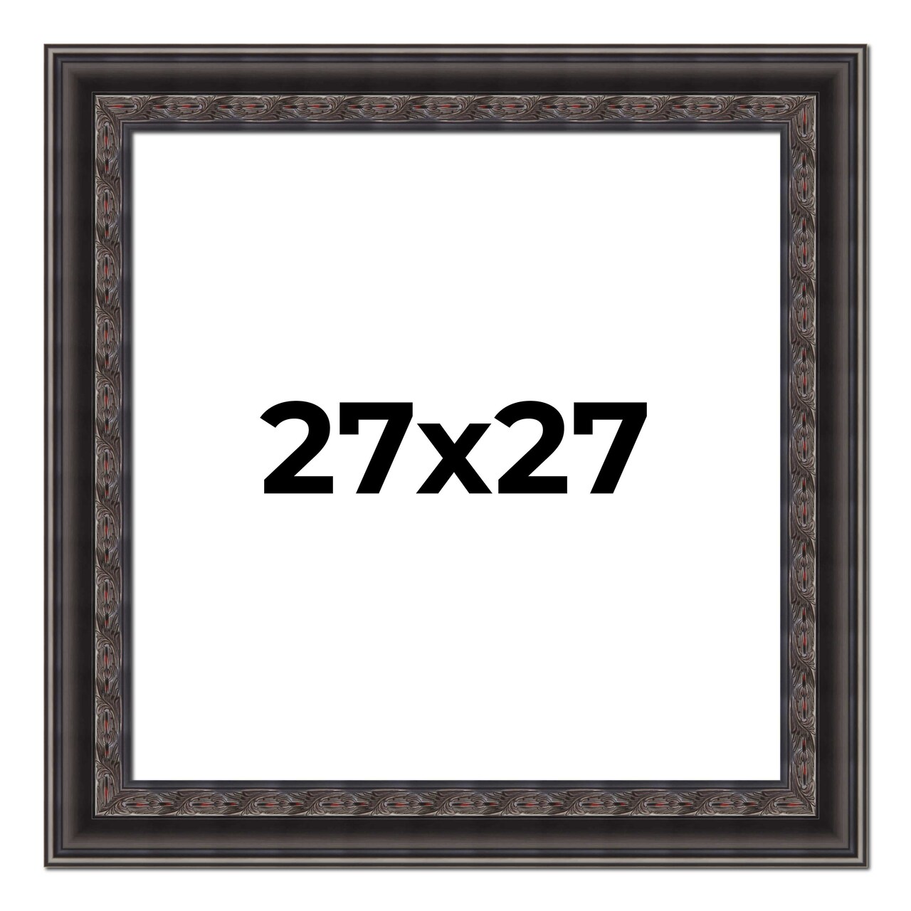 Square 3.5" Wide Ornate Black Frame - UV Acrylic, Foam Board Backing, Hanging Hardware